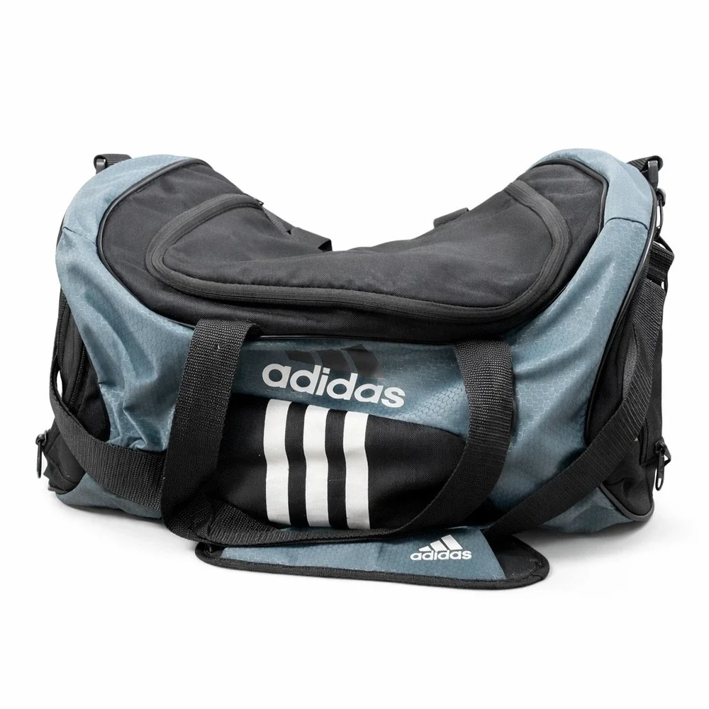 Adidas Black Gray‎ Duffle Bag Gym Sports Travel Carry On Weekend Zip
